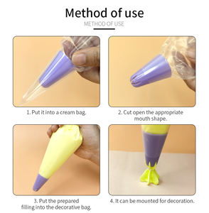 فوهات تزيين بألوان قابلة لإعادة التدوير أطراف أنابيب بلاستيكية فوهات لتزيين الكعك - Product Image 4
