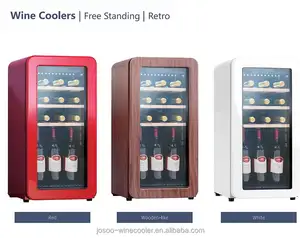 JOSOO Vintage Preto Mini Pequeno Refrigerador Vinho Refrigerador Refrigerador 45 L Circular arco plástico