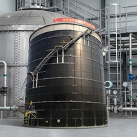 Digesteur anaérobie Schumann à grand volume en acier inoxydable boulonné - Réservoir de biogaz personnalisé avec garantie de 2 ans pour le traitement de l'eau