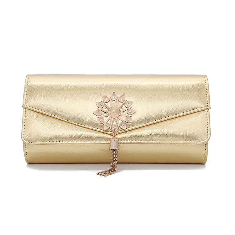 2020 Gold Evening Clutch Bags For Women Mini Leather Handbag Party Shoulder Bag Wedding Clutches Bolsas Mujer