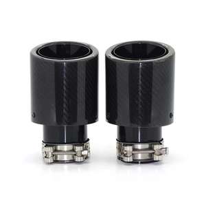 مرآة رأس عادم السيارة المشهورة مصقول من ألياف الكربون والنسيج الفاخر السميك نسج طرف عادم من ألياف الكربون - Product Image 2