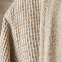Peignoir de bain en coton gaufré blanc beige de haute qualité pour hôtel 5 étoiles, serviette de douche, peignoirs de luxe pour femmes