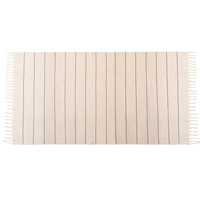 FF6166 White Summer Travel Cotton Turkish Beach Towel with Tassel Custom Sand Free Striped Beach Towel
