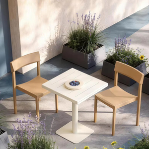 Wholesale Furniture Metal Outdoor Patio Dinner <strong>Table</strong> <strong>Set</strong> Modern Cafe Shop Restaurant Small <strong>White</strong> 2 Seater Square <strong>Dining</strong> <strong>Table</strong> - Product Image 1