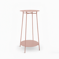 Table d'appoint minimaliste luxueuse en métal courbé, table de salon, table de canapé, petite table basse ronde à double niveau