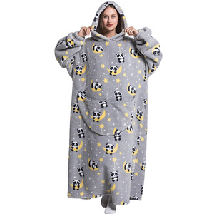 Felpa <span class=keywords><strong>con</strong></span> Cappuccio Oversize in Flanella per Donne, Stampa Cartoon, Calda e Comoda per il Relax - Product Image 4