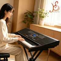 Teclado Electrónico HUASHENG de 61 Teclas, 300 Timbres, 300 Ritmos, Pantalla LCD, Reproductor USB, Piano de Enseñanza
