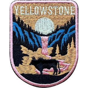 Yellowstone National Park Embroidery <b>Patch</b> 3 Inches Iron <b>On</b> <b>Sew</b> <b>On</b> Travel Applique <b>Patch</b> Fabric Nonwoven Felt - Product Image 1