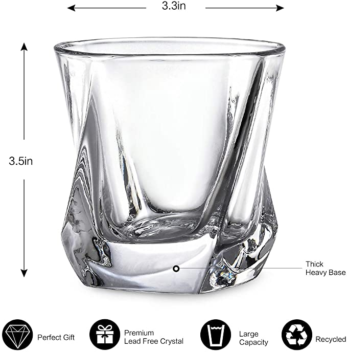 Whiskey Glasses Non-Leaded Crystal Glasses, Wine Accessories for Whisky Cocktails