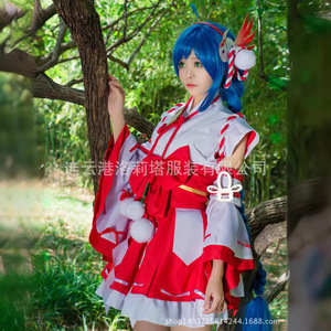 Women's Kimono Cosplay Costume Da Qiao Skin Red Polyester Fiber Game Anime Role Playing Outfit Spring 2023 - Product Image 2