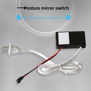 Miroir de salle de bain intelligent intégré avec interrupteur à capteur 12V 1A LED à gradation progressive tactile, miroir de courtoisie avec diffusion en direct - Product Image 1