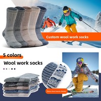 Chaussettes de travail nord-américaines en gros en stock, à poils ras, mélange polyester/acrylique, tissage à double aiguille à fil inversé