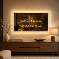 Miroir LED à interrupteur tactile pour salle de méditation, salle de bain, salon, service religieux, design moderne mural