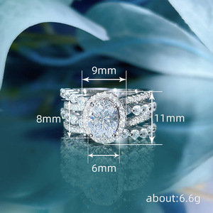 Elegante Anello Ovale a Strati per Donne, Gioiello da Dito di Lusso alla Moda - Product Image 5
