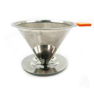 Cafetera de goteo para <span class=keywords><strong>V60</strong></span>, ecológica, de acero inoxidable 304 de doble capa, con logotipo personalizable, herramienta metálica ecológica - Product Image 4