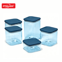 Stoples Kaca Pyglass dengan Tutup PE, Wadah Penyimpanan Kaca Serbaguna untuk Teh Kopi Kacang Bumbu Kering Penggunaan Penyimpanan Dapur