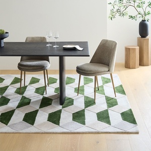 Tappeto Moderno di Lusso Leggero Tessuto a Mano <span class=keywords><strong>per</strong></span> Soggiorno, Nuovo Modello 2026, Verde a Quadri, di Alta Gamma, Semplice, <span class=keywords><strong>per</strong></span> Casa, Camera da Letto, Studio, Comodino - Product Image 2