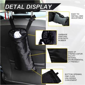 Poubelle de voiture pliable multifonctionnelle avec logo personnalisé, sac de rangement pour cadeaux promotionnels, sacs poubelles de voiture personnalisés en gros avec logo - Product Image 5