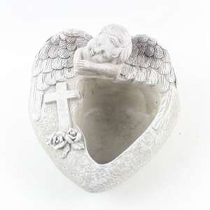 Venta al por mayor de alta calidad artesanía de hormigón en forma de corazón con Ángel decoración macetas de cemento para la decoración de la <span class=keywords><strong>casa</strong></span> - Product Image 5