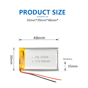 An toàn cao 3.7V/500mAh Pouch pin <span class=keywords><strong>Lithium</strong></span> ion có thể sạc lại nhỏ người tiêu dùng điện tử mô hình 353048 - Product Image 6