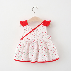 Ropa de Verano para Bebés, Vestidos para Niñas Pequeñas, Vestido Corto con Volantes y Estampado Floral, Venta al Por Mayor - Product Image 2