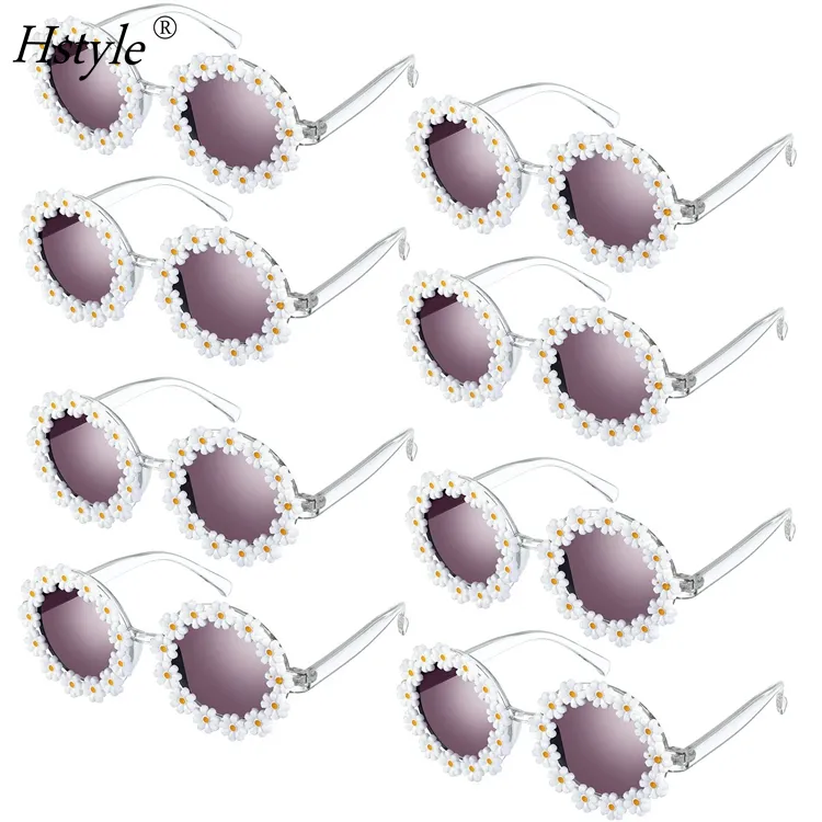 8 gói Retro Daisy Sunglasses đối với phụ nữ hoa gò lễ hội Kính mát hoa Kính mát Eyewear trang phục phụ kiện hs1413