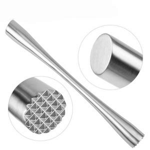 Bacchetta per Mescolare Cocktail in Acciaio Inox, Frantumatore di Ghiaccio, Bastoncino per Limone, Design Moderno, Muddler per Matrimoni, Lunghezza 195mm/260mm - Product Image 3