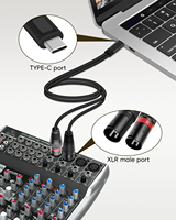 Adaptador USB Tipo C a 2 XLR Macho, Salida Estéreo, Amplificador, Conversor de Altavoz, Cable