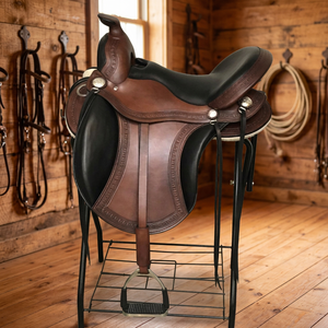 BS International Wholesale Real Buffalo Leather English Race <b>Saddle</b> Wood Horse Rugs Sustainable SUS304 Stainless Steel Hardware - Product Image 1