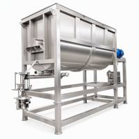 Mélangeur horizontal industriel 500 L à double vis hélicoïdale pour pâte et épices, 220 V, qualité alimentaire