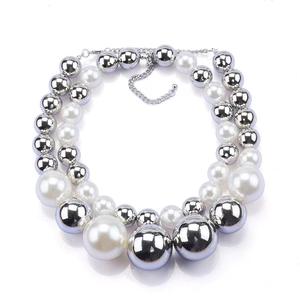 European American Minimalist Beaded <b>Necklace</b> Imitation Pearl <b>Ball</b> Shape Clavicle <b>Chain</b> Party Fashion Jewelry - Product Image 5