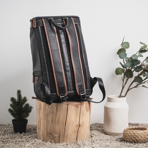 Men's <b>Backpack</b> Black <b>Brown</b> 36-55L Interior Zipper Pocket Leisure Travel Detachable Straps Solid Color Spring 2025 - Product Image 2