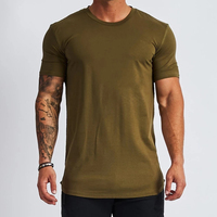 T-shirt personnalisé en coton 95% et élasthanne 5%, fabricant d'impression de t-shirts, t-shirt de fitness pour homme, col rond, t-shirts de sport pour homme