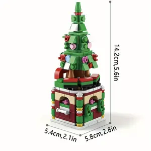 块X 7版本6合1圣诞系列小装配插入积木圣诞老人麋鹿火车圣诞树