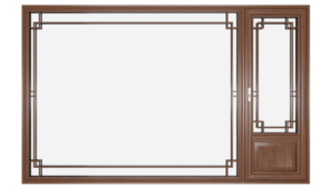 Cửa sổ gỗ Ốp Nhôm phong cách Trung Quốc với lưới tản nhiệt có thể tháo rời - Product Image 2