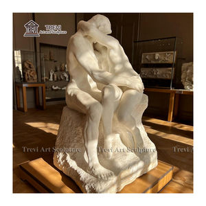 Famosa scultura di Rodin scultura in marmo all'aperto stile europeo "il bacio" statua in vendita - Product Image 6