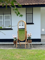 Photobooth de Luxe en Bois 2026 avec Écran Tactile 21,5 Pouces, Cadre Lumineux RGB Télécommandé et Miroir à Vis pour Mariages et Événements Professionnels