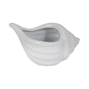 Vaso per Fiori a Forma di Conchiglia in Ceramica, Fioriera Nautica per Piante da Interno ed Esterno, Vaso Decorativo Costiero - Product Image 4