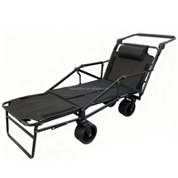 Chariot de camping pliable 2 en 1, lit et chaise, chariot utilitaire, chariot de parc, chariot de pique-nique, chariot de plage pliable, chariot de jardin, chariot de plein air pliable à roues