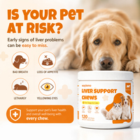 Waylemo Vitamines pour chiens Suppléments pour chiens Soutien hépatique Friandises à mâcher Produits de santé pour animaux de compagnie pour chiens et chats 120 Friandises à mâcher molles
