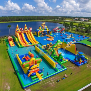 Parc aquatique terrestre de nouvelle conception Fun City Solution unique Parc d'attractions gonflable Parc aquatique terrestre avec piscine à toboggans - Product Image 5