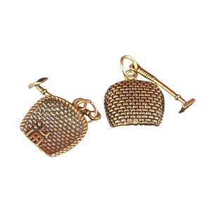 Paletta in ottone puro Dington, portachiavi auto retrò, ciondolo artigianale a forma di aratro, piccolo regalo - Product Image 1