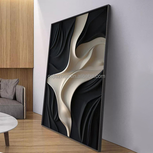 Commercio all'ingrosso di grandi dimensioni minimalista <span class=keywords><strong>arte</strong></span> da parete Offwhite e nero 3d Vision Board divano sfondo parete appesa in legno decorazione della parete - Product Image 6