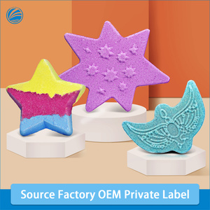 Bombas de baño perfumadas de rosas naturales hechas a mano diseño de estrellas coloridas ingredientes minerales antisépticos cuerpo Fizzies caja de regalo embalaje - Product Image 2