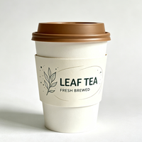 Manchon de gobelet en carton blanc imprimé offset avec logo personnalisé pour les boissons à emporter des cafés