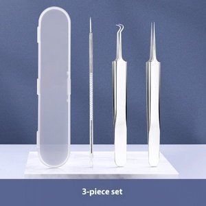 Kit professionnel d'extraction de points noirs et d'acné en acier inoxydable – Outil de suppression des comédons et de boutons, <span class=keywords><strong>pince</strong></span> à cellules pour le visage - Product Image 3