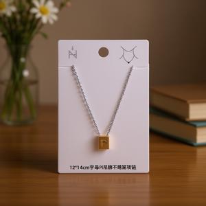 Collar de Acero Inoxidable con Letra Z+ P, Colgante Chapado en Oro de 12x14cm, Joyería Unisex para Regalo - Product Image 2