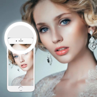 Mini lampe annulaire portable à 3 niveaux de luminosité, lumière LED blanc chaud pour selfies et diffusions en direct, lampe étanche pour téléphone portable