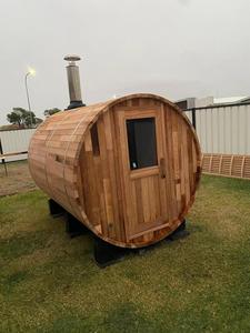Aantrekkelijk Design Panoramisch Uitzicht Vat Cederhouten Sauna Houtkachel Buiten Grote Sauna Voor 4-6 Personen Houtkachel - Product Image 5