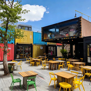 Conteneur alimentaire <span class=keywords><strong>de</strong></span> 20 pieds, Groupe <span class=keywords><strong>de</strong></span> conteneurs modulaires pour Café, Restaurant, Atelier, Habitation, Bâtiment modulaire en conteneurs, Cour <span class=keywords><strong>de</strong></span> restauration extérieure - Product Image 1